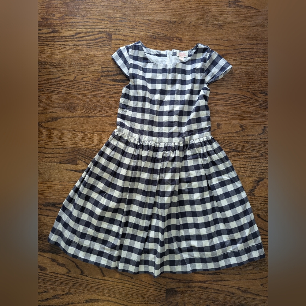Pumpkin Patch Navy and White Checkered Kids Dress